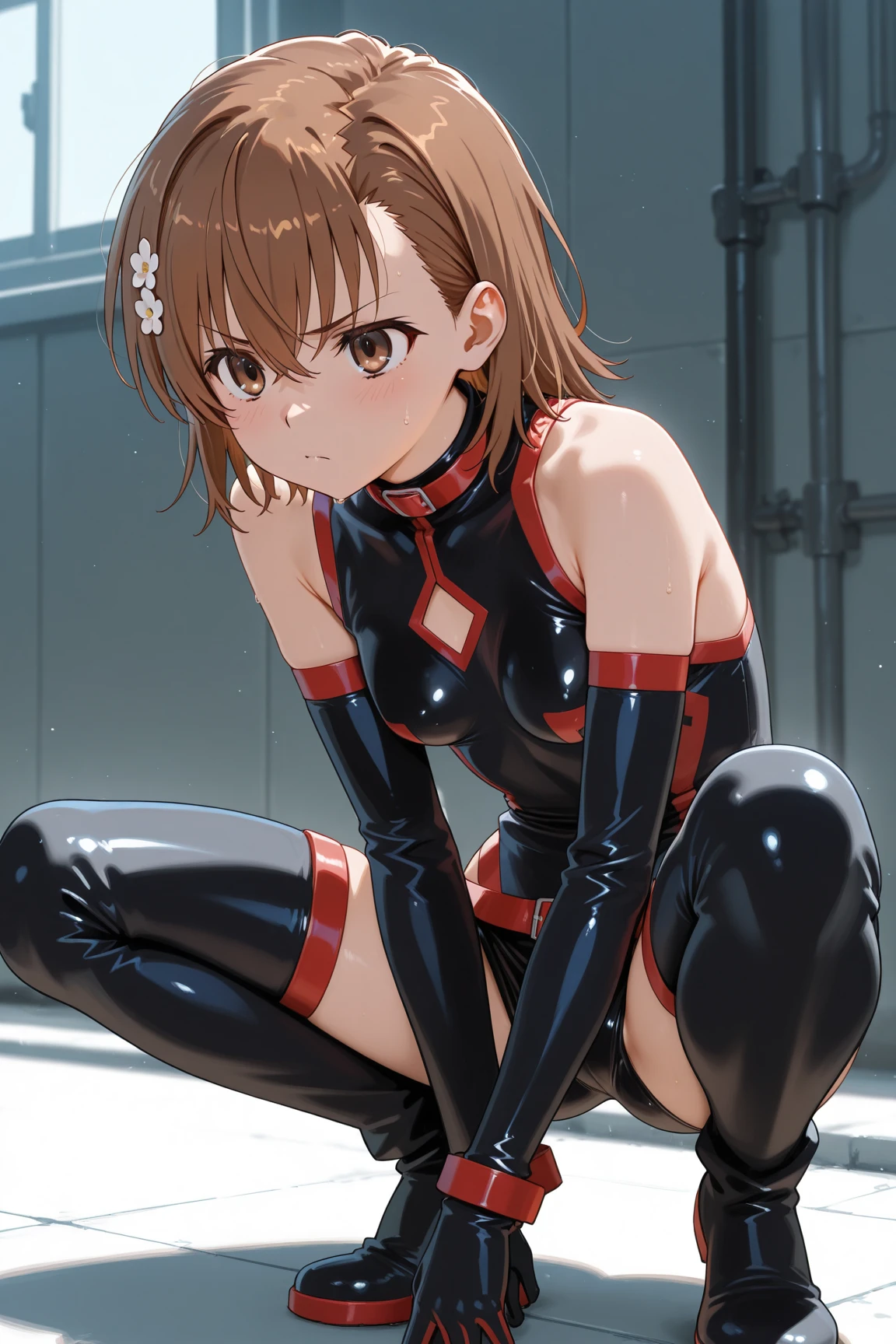 (Soryu Asuka LangleyがFuck with Cowgirl:1.9999999), ((realistic, highest quality, High resolution, real women pictures:1.6)), (((16 year old high school girl wearing a red school swimsuit:1.7)), (Light red high neck school swimsuit:1.4), (slender body shape:1.9), Fuck with Cowgirl, ((anatomically correct:1.2)), (She is wearing a red school swimsuit whose fabric is too thin.:1.2), (Cowgirl pose with penis inserted in vagina:1.8), curved body, Cowgirl with her legs wide open, High neck swimsuit that sticks to your skin when wet, (sheer red one-piece swimsuit), Detailed depiction of the vagina, Beautiful thighs, penis thrusts up vagina, nose too small, thin waist, 16 year old beautiful girl has sex with clothes on, saddle, Cowgirl, Tears in my eyes:1.2, Girl Straddling Man, (normal limb:1.3), Too cute small face, The whole body is wet with sweat, (put your hands behind your head:1.5), Nostrils are not visible, realistic, lips slightly open, (anatomically correct:1.2), A man inserts his penis into Asuka and shakes his hips:1.4, Soryu Asuka Langley, (in front of an audience:1.4), Beautiful woman fucks man and cowgirl