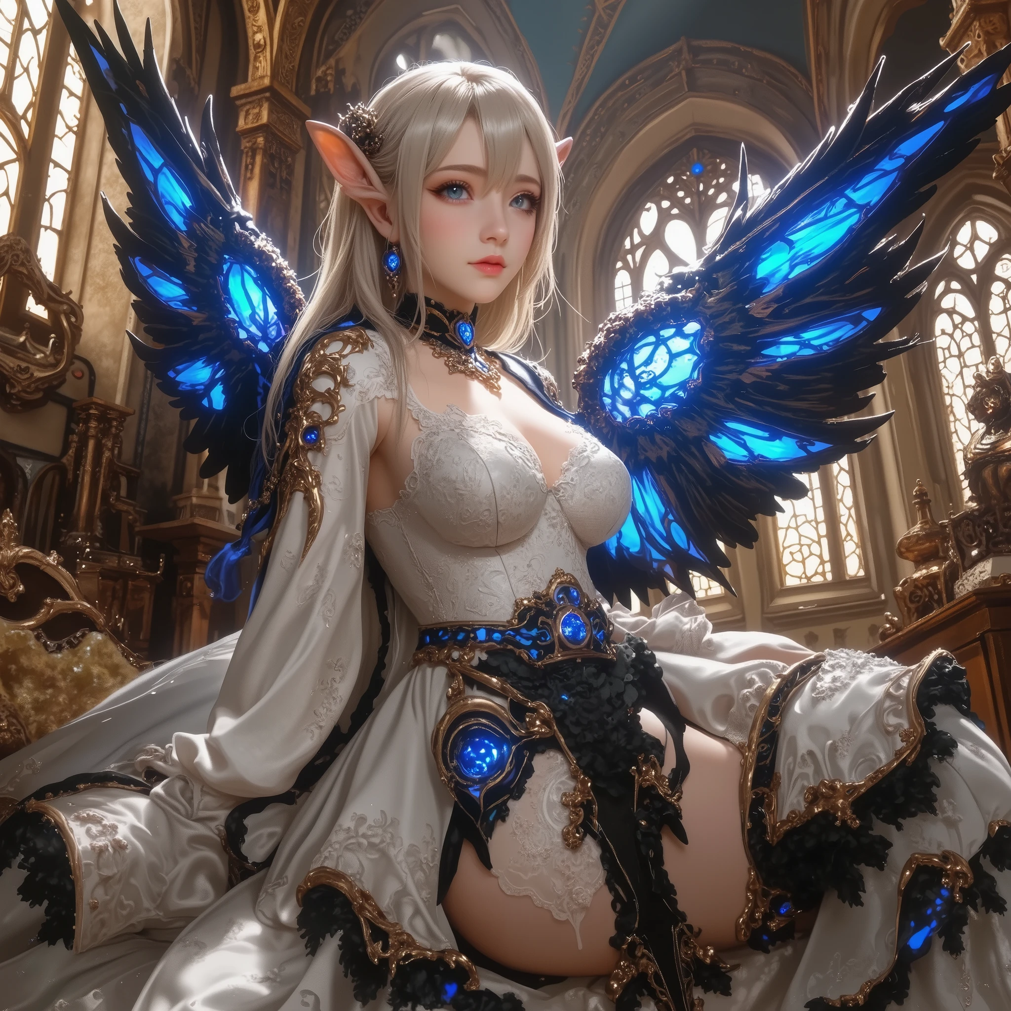 (masterpiece, best quality, extremely detailed 8k, ultra hd, ultra-detailed, highly detailed, highly realistic, ultra-realistic, photo realistic), (1girl:1.5), (detailed realistic skin), (realistic big breasts), (pink lipstick), (realistic blue eyes), slender abs,