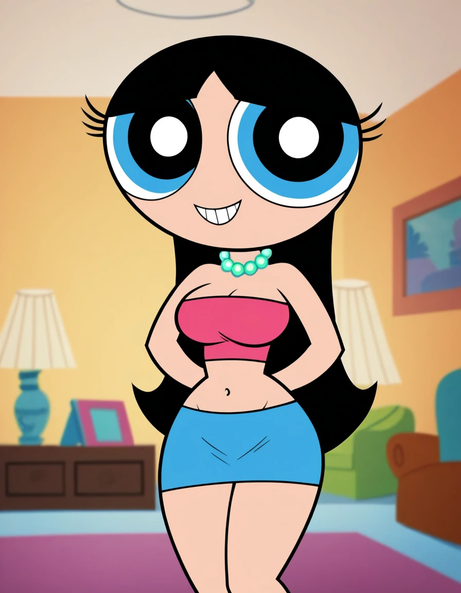 One girl, alone,  Iris, Black Hair, blue eyes, Hair Bow, Isabella Garcia, Long Hair, Cowboy Shot, Gradient Background,masterpiece, expensive quality, very_expensive_solve, big_file size, full color,(completely nude:1.2),pussy,niplles,flat chest,