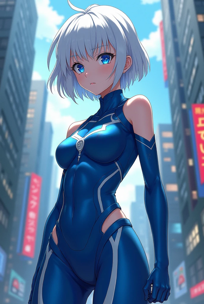 cyberpunklucy, lucy, short hair, bangs, blue eyes, blue hair, multicolored hair, makeup, multicolored eyes, smile,
BREAK bare hips, bodysuit, jacket, leotard, monowire, off shoulder, off-shoulder jacket, open clothes, open jacket, skindentation,
BREAK outdoors, city, moon, night, sky, clouds,
BREAK looking at viewer, (cowboy shot:1.5),
BREAK (masterpiece:1.2), best quality, high resolution, unity 8k wallpaper, (illustration:0.8), (beautiful detailed eyes:1.6), extremely detailed face, perfect lighting, extremely detailed CG, (perfect hands, perfect anatomy),