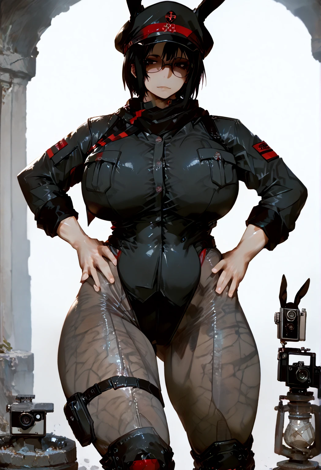 Japanese girl、Close-up of a girl in a black leotard、Black shiny leotard suit、Black boots、He has a red belt around his waist、Saiyan Girl, wonderful, Nano Girl, Female body type, Inspired by Hiromu Arakawa, Anime Manga Robot!! Anime Girls, Fubuki, Full Body Suit, by Hiromu Arakawa、wonderful, silk, Beautiful and attractive anime teen, Anime Girls of the future, tears,Drooling,Pee,Sweat,Tongue out,incontinence,Peeing,Mouth open and tongue out,Estrus,Eyes wide open,Estrus,Blushing,Nipples are erect,Face is hot,Lust、Mouth wide open and tongue sticking out、I'm incontinence and my crotch is wet、Crying face、Drooling