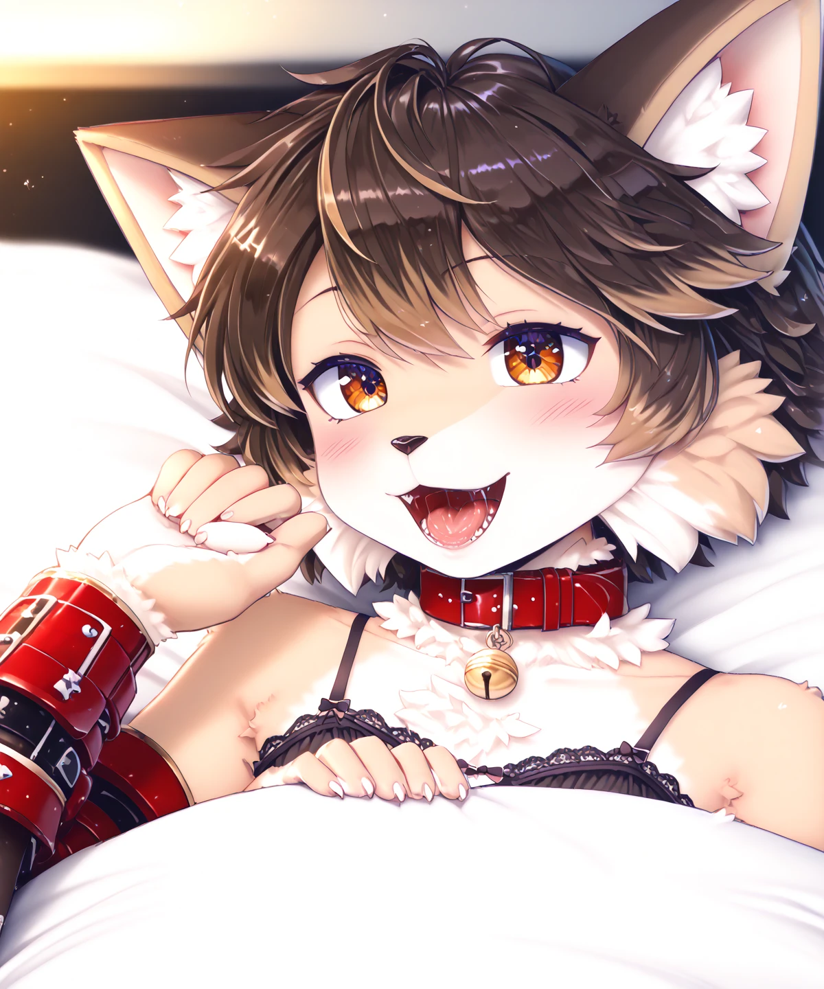 (Meisterwerk: 1,3), (2D: 1,0), (Anime: 1,0), (Illustration: 1,0), painterly style, digital painting, very high quality, very very high detail, very detailed light, very detailed shadows, ray tracing, light reflections on fur, bloom, detailed fur, low saturation, simple color palette, low contrast, anatomically correct, cropped, pov. close up of a 10 year old male shota wolf boy kneeling on the ground and sucking the penis of the male pov character, standing, standing upright, blowjob, blow, sucking dick, suck off pov character, suck genitalia of pov character, lick genitalia, oral sex, oral, deepthroat, cum in mouth, hands of the pov character on head, roughly shove dick into mouth, rough, rough oral sex, uploaded to e621, erect, erection, long and thick genitalia, visible penis, large penis, shota, SHOTA, small boy, young, boy, wolf boy, shota boy, shota wolf, shota wolf boy, chibi, chibi head, small, red eyes, sly facial expression, large dick of pov character in mouth, (masterpiece:1.2),(anatomically correct:1.1), high quality:1.3, anatomically correct, 2 arms, 2 legs, 1 tail, open mouth, closed eyes, blushing, cum, cum in mouth, large amounts of cum dripping from mouth, cum on chest, erotic, night, stars, falling leaves, trees, shed, hut, treetops, sky, wind, bushes, river