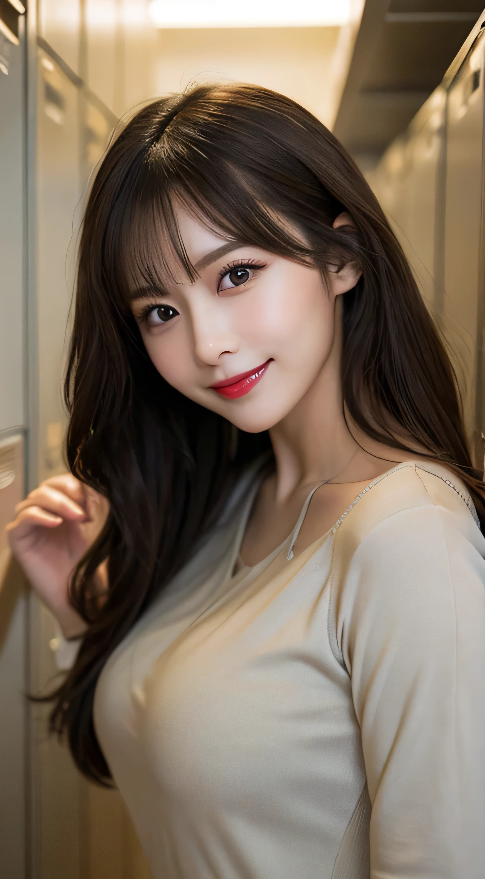 table top, highest quality, shape, Super detailed, finely, High resolution, 8k wallpaper, 完璧なダイナミックな構shape, beautiful and detailed eyes, medium hair, small breasts, natural color lip, random sexy pose,smile,20 year old girl、midnight、beautiful and detailed face、perfect and beautiful face,Big eyes、RAW photo、Expressing feminine poses with your whole body、beautiful and detailed eyes、small face、beautiful duplex、slim face and style,luxury brand mink coat(inner：winter dress)、beautiful golden ratio face,straight hair,bright look、Foot shooting、blur background,beautiful feet,anatomically correct body
