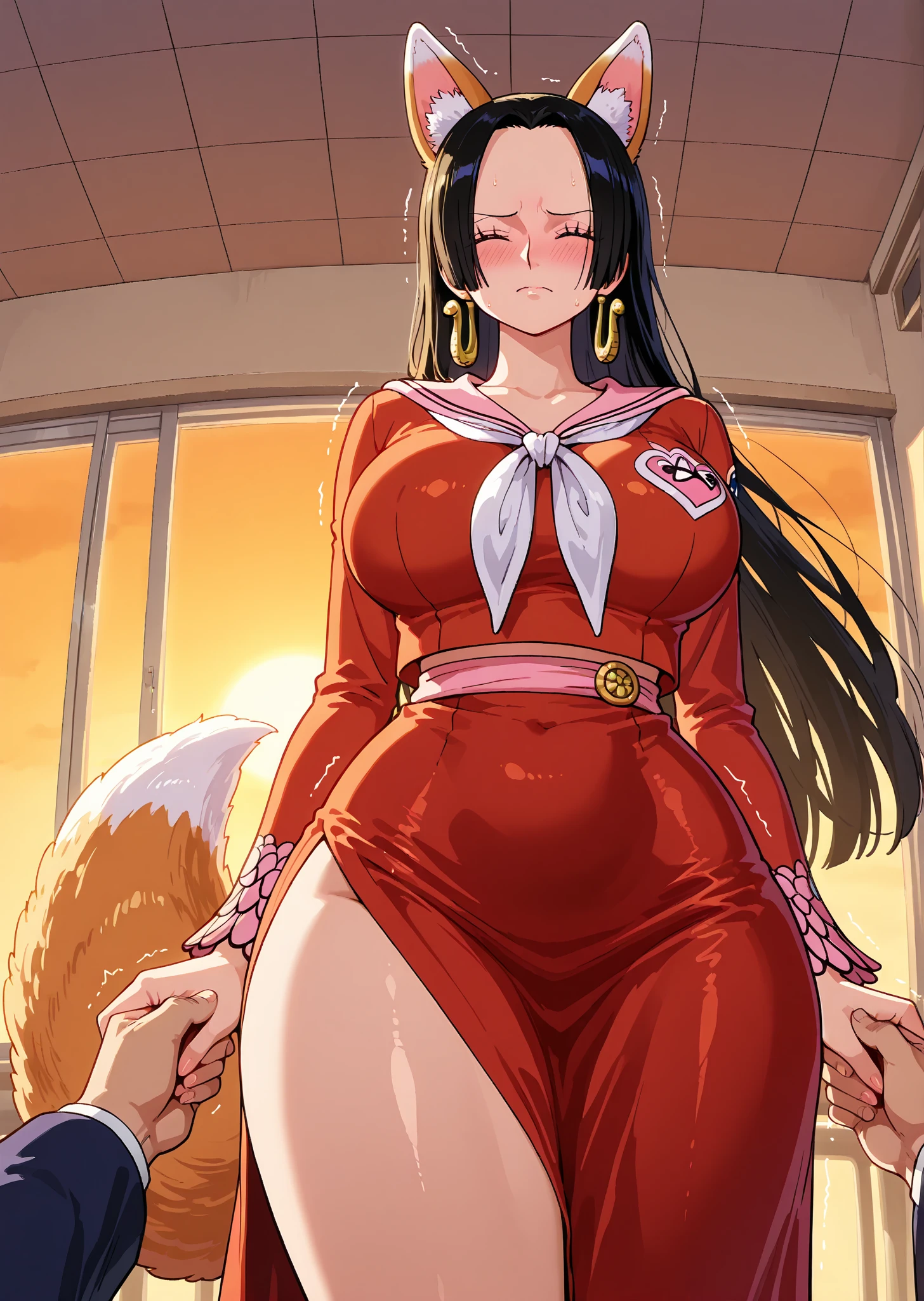 Naked Code Geass, Kallen Stadfeldt 1girl) black  hair, puffy lips, painted lips, thick lips, wide hips, thick thighs, breast, huge ass,  cleavage, smile face, bubble butt, camel toe, small nibbles Breasts, naked , pussy , pink eye, perfect body