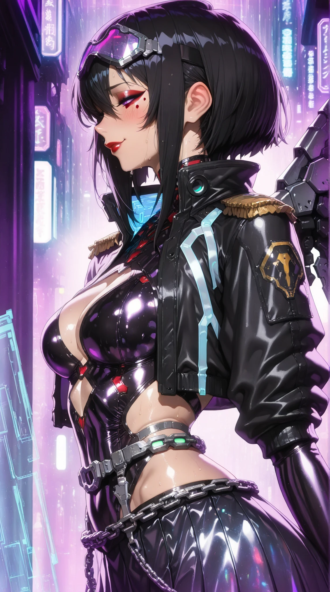arafed woman in a white dress and black and orange outfit, wearing techwear and armor, female cyberpunk anime girl, cyberpunk anime girl, cyberpunk anime girl mech, gothic - cyberpunk, badass anime 8 k, cyberpunk angry gorgeous goddess, cyberpunk outfit, photograph of a techwear woman, y 2 k cybercore, best anime 4k konachan wallpaper, ((hires, inticrate detail)) large breast
