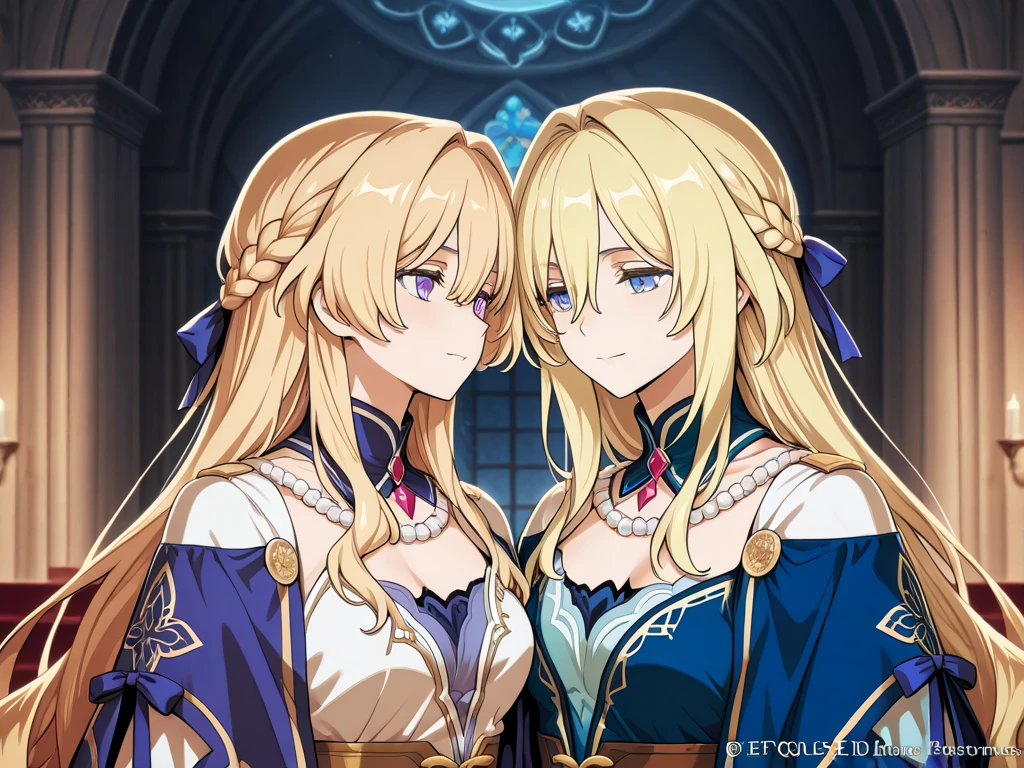 masterpiece, best quality, 1girl, (masterpiece), best quality, expressive eyes, solo, perfect face, long hair, goddess aesthetic outfit, long light blonde hair dyed with tint of pink color and with cute fluffy bangs well styled, hair dyed with pink color, detailed light blue eyes highlight light reflecting in her eyes, looking straight to the viewer, colorful lighting, lips, black shade of makeup on eyelids, fair skin, perfect hourglass body, she has sharp jawline, The artwork should have the best quality, with ultra-detailed and realistic features. The color palette should be vivid, and the lighting should emphasize the character's facial structure and expression. full body, standing,