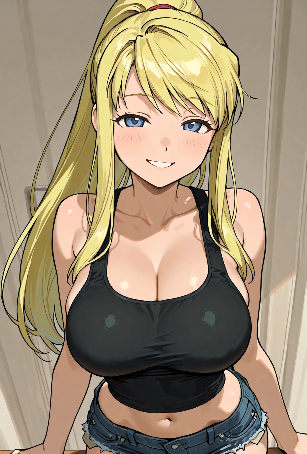 2girl, two girls, (shoujo-style), ((detailed hair, detailed eyelashes, banganhwa-scenery,  blush, large breasts, long hair, , ((perfect face)), (Mature Face:1.4), (beautiful face:1.15), detailed eyeasterpiece), (highest quality), best quality, highres, 8K, extremely detailed, Digital Art, (Hyper-Detailed Background:1.2), (realistic background),  (intricate details), award-winning, hyper-detailed, (illustration:1.1), 
(cinematic lighting), soft lighting, lipstick, blush, Hot girls, baddie, staring, glaring, bad attitude, mean girl, dare, angry, hate, crazy, smoking, sensual, attractive, masterpiece, best quality, ((unbuttoned , cleavage, necklace, earrings, sexy body,
breasts)) , micro skirt, smiling, navel , exposed belly, exposed navel,(nsfw) not safe for work,school,
classroom , hold a gun,knot, holding pistol