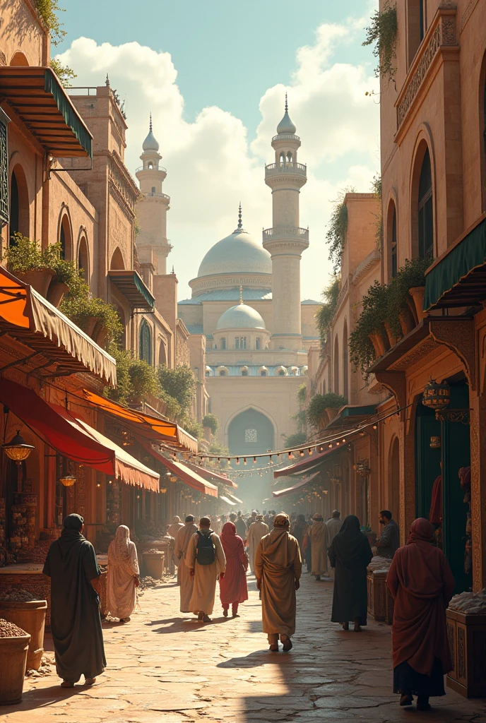 Historical images or artistic renderings of Cairo during the 15th century.
