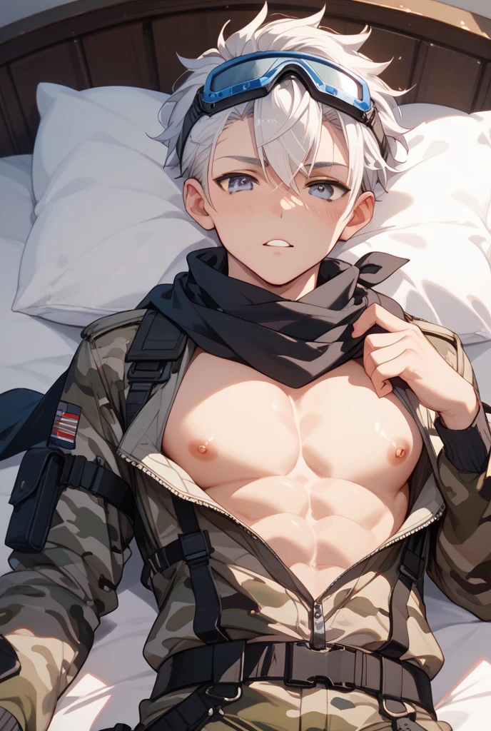 male、Gray Hair、Gray Hair、short hair、Red Eye、冷血なmale、good looking、Cold Face、Well-formed face、Well-built、In the middle of changing、Belly out、Roll up your black shirt、turn over、sexy、garter belt、Confused face、Expressionless、Encountered changing clothes、Sudden developments、