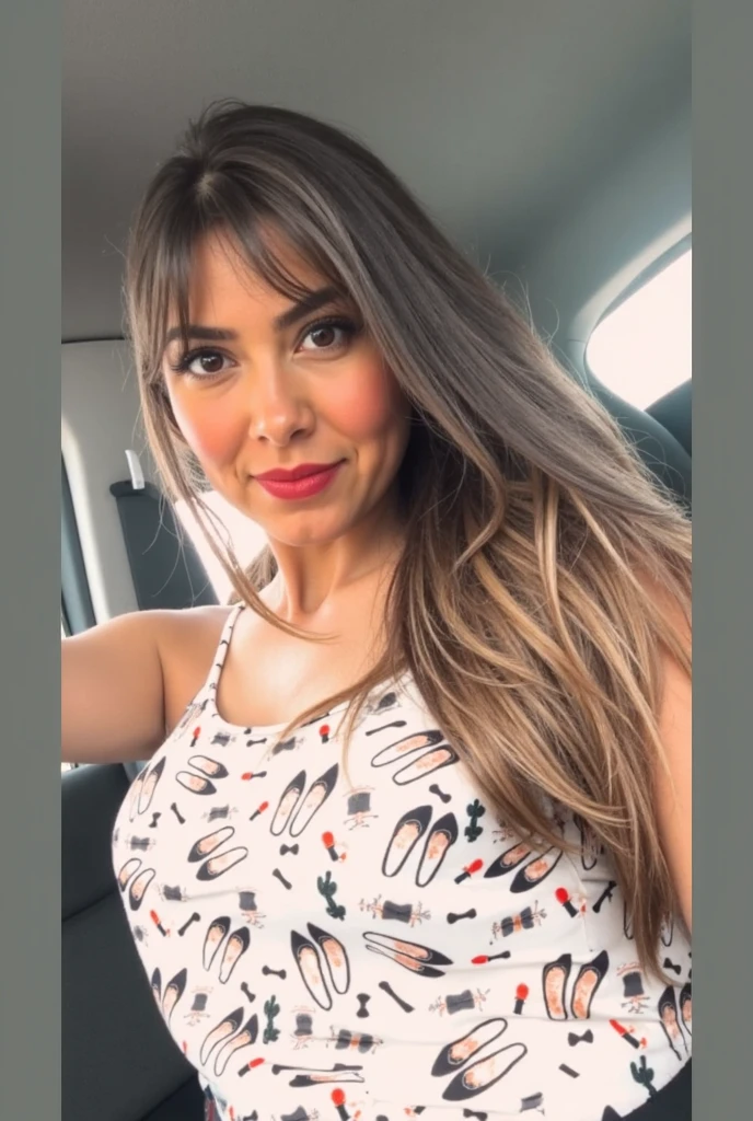 mulher loira em um carro com uma mala de bagagem, lorena avarez, mulher de 30 anos, Mulher de 3 0 anos, imagem de perfil, with sunglasses, mulheres de 40 anos, cerca de 3 5 anos, Alanis Guillen, wearing versace sunglasses, fernanda suarez, vannessa ives, 3 8 anos, 38 anos
