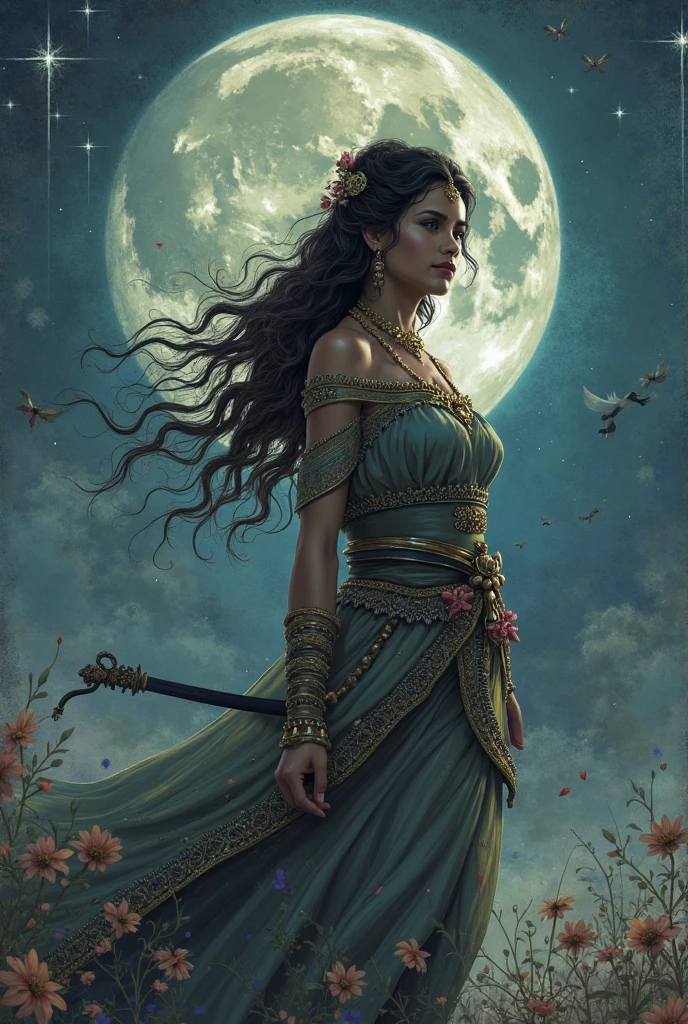 Ixchel — Moon Weaver
A wise young woman who controls natural cycles. She has a mantle made of plant fibers that changes color with her emotions. Her eyes can see the soul of those around her.