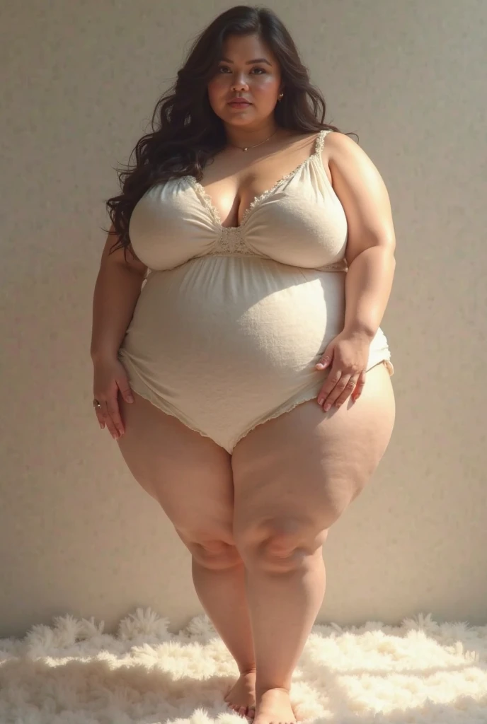 ((best quality)), ((masterpiece)), (detailed), perfect face, araffe woman in a polite gamis walking in dark room, thicc, she has a jiggly fat round belly, bbwchan, wearing gamis formal, skinny waist and thick hips, widest hips, her belly is fat and round, soft curvy shape, hyperrealistic full figure, wearing a formal gamis , wide hips, cropped shoulders，Bare belly,(big assa:0.6),,, thicc, beautiful thick female, beautiful curvy female,, Tall and tall，clear curvy details, curvy hourglass figure, alluring plus sized model, bbwchan, Voluptious body, Curvy model, Curvy body, Be red in the face, 1girll, a matural female, A MILF, the golden ratio,(Kpop idol),(Oil skin:0.72), (Oil skin:1.1), iremuzi tattoos on thighs, big tattoo on thighs, japanese goddess , korean Goddess , milky white skin, wearing longest clothes, wearing sneakers , wavy short hair , brown hair, wearing pants , polite clothes 