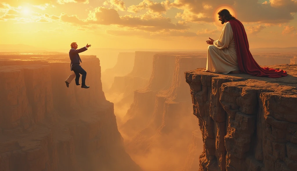 pintura de um homem em uma cruz sendo levantado por um homem em um poste, arte conceitual | RHADS, Davi e Golias, Pintura de Golias, RHADS!!!, inspirado no RHADS, RHADS!, epic biblical representation, Mito grego pintura digital, por RHADS, a tocha que todos devemos segurar, biblical painting, prophetic art, inspirado em Carl Heinrich Bloch, 8k UHD, alta qualidade, filmic grain, Fujifilm XT3