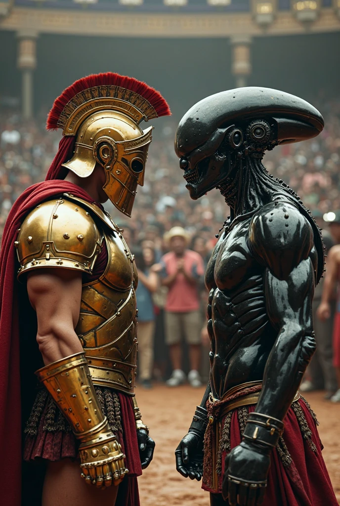 An army of Spartan warriors walking in the rain in a ruined modern city
