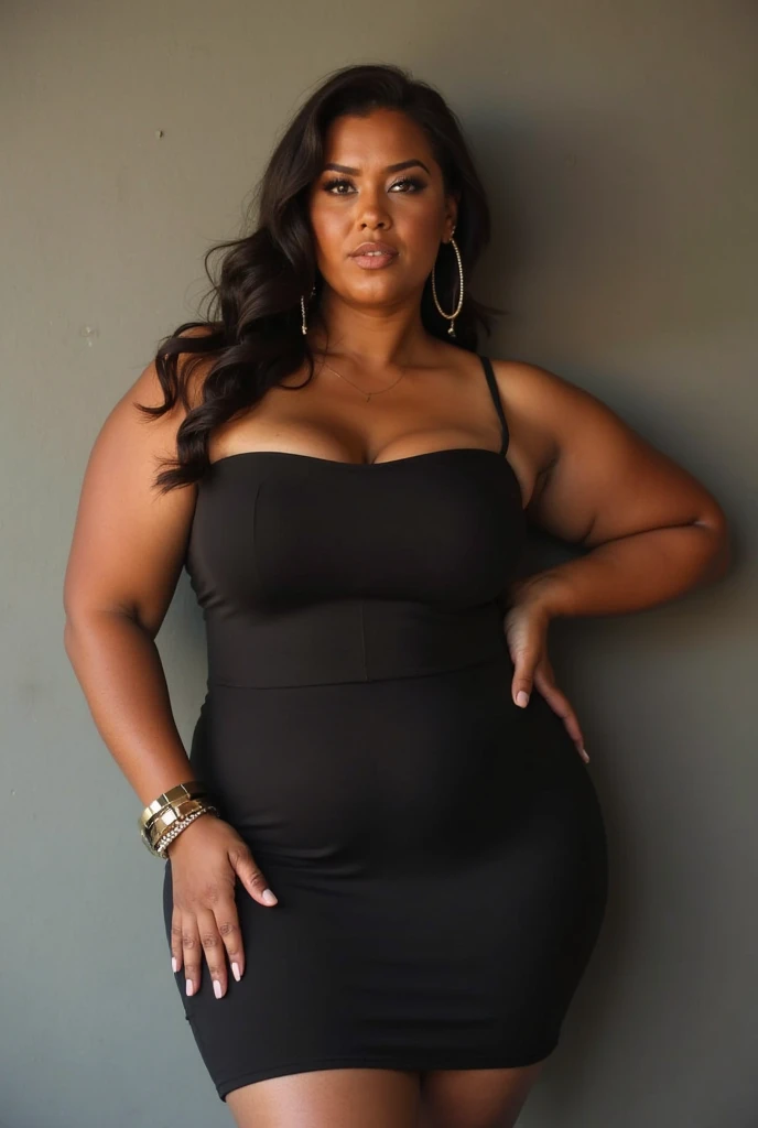 Indian sexy  fat cubby lady wearing black tshirt  tshirt with long sexy high long slit to hips short skirt