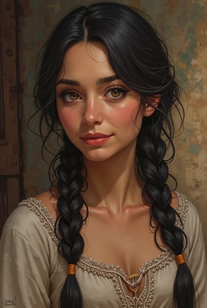 (GeGe:1.9), (woman), (brunette), (brown eyes), (freckles:1.4), score_9, score_8_up, score_7_up, score_6_up, 8k, very detailed, high detailed texture, depth of field:1.3), volumetric lighting, photo, realistic, photorealistic, score_9,score_8_up,score_7_up,rating_explicit, sexy beautiful 1girl, photorealistic, realism, 4k uhd, A beautiful and sexy viking woman dress like a tavern wench, beautiful refined face detail, bright eyes, sexy cat eyeliner and thick eyeshadow, flirty, mischievous glint in her eye, perfect legs, wonderful and innocent energy, adventurous spirit, Lucious braided brown hair, atmospheric fog, ambient light, rim light, an overgrown mountain forest, (sexy dancing), large firm breasts