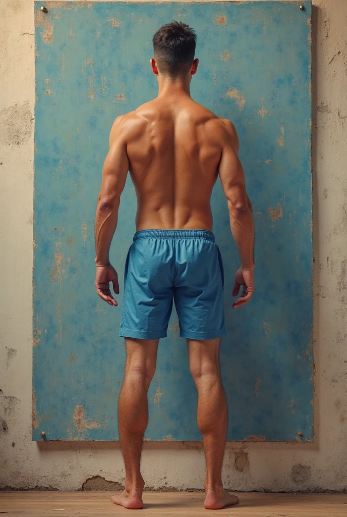 A person is urinating on a wall, hyper realistic image