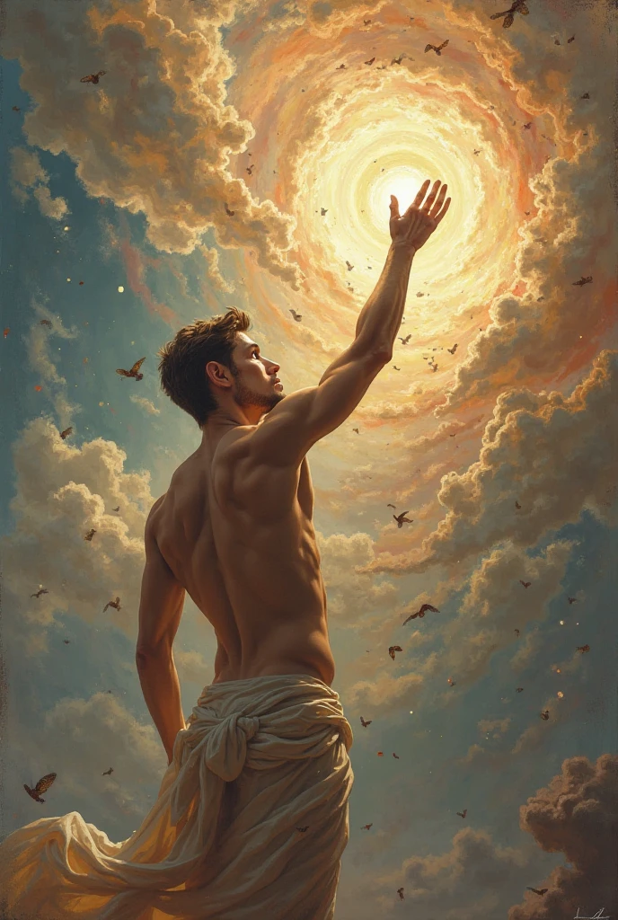 painting of Jesus na cruz with clouds in the background, muito muito Roberto Ferri, Jesus na cruz, por Roberto Ferri, jesus na cruz, jesus cristo na cruz, Frank Franzetta, crucifixoion, inspired por Roberto Ferri, jeffrey jones, Frank Frezetta, crucifixoion of conor mcgregor, crucifixo, Frazetta