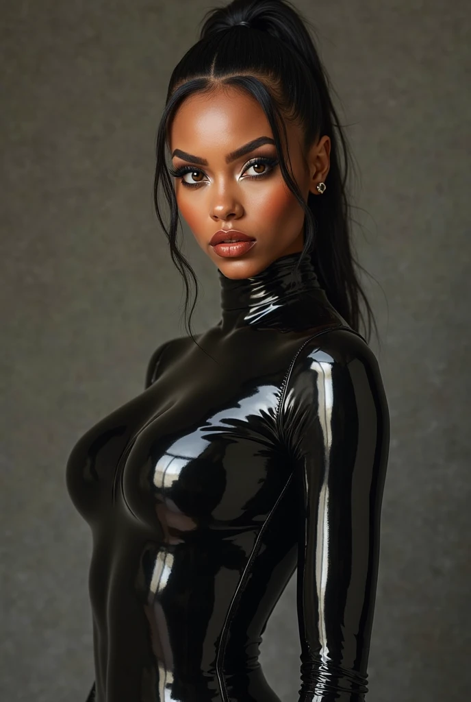 20 year old mixed black girl, pantyhose outfit from New Mutants movie, full body pose, beautiful detailed eyes, beautiful detailed lips, extremely detailed face and features, long eyelashes, graceful elegant pose, mysterious dark magic energy aura, moody dramatic lighting, cinematic high quality, digital painting, realistic, photorealistic, 8k, best quality, highly detailed, intricate, sharp focus, vivid colors