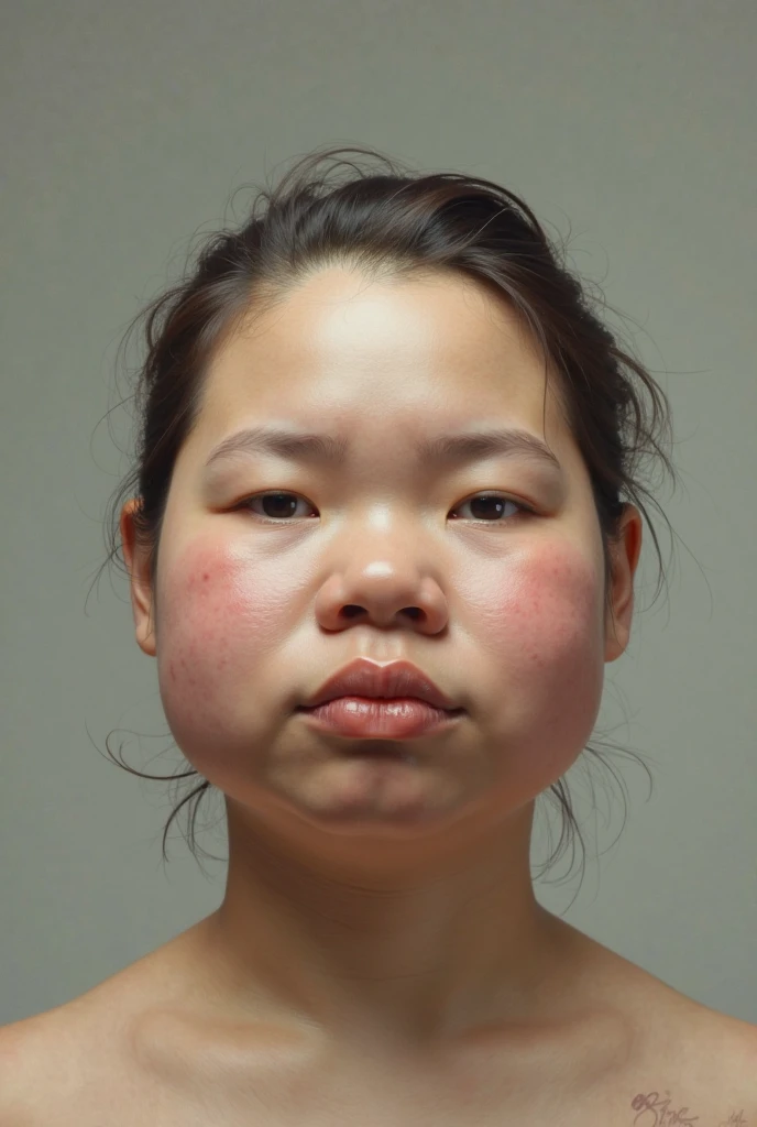 Head Texture, Asian beauty woman, age 20, (face center,:1.2) brown eyes, dread hair, earrings, makeup, red lips, natural skin texture  <lora:Head Texture Map_v.1.0:1>