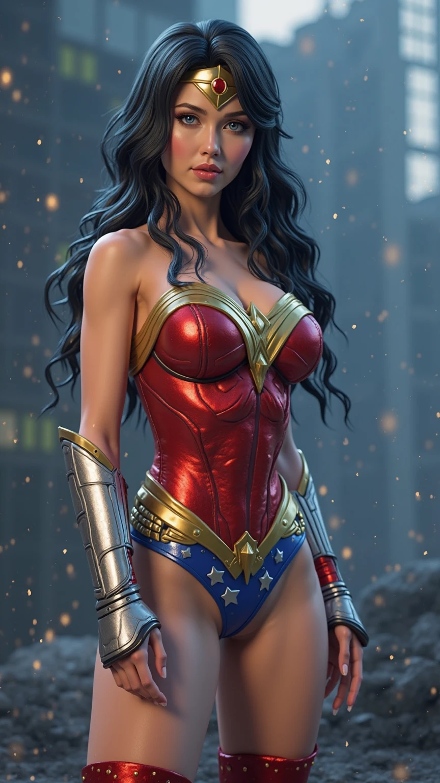 (extremely cute and delicate CG illustration, ultra-detailed and ultra-high quality),uma menina fofa,Menina wonder woman,Coelho enorme como fundo,1girl
