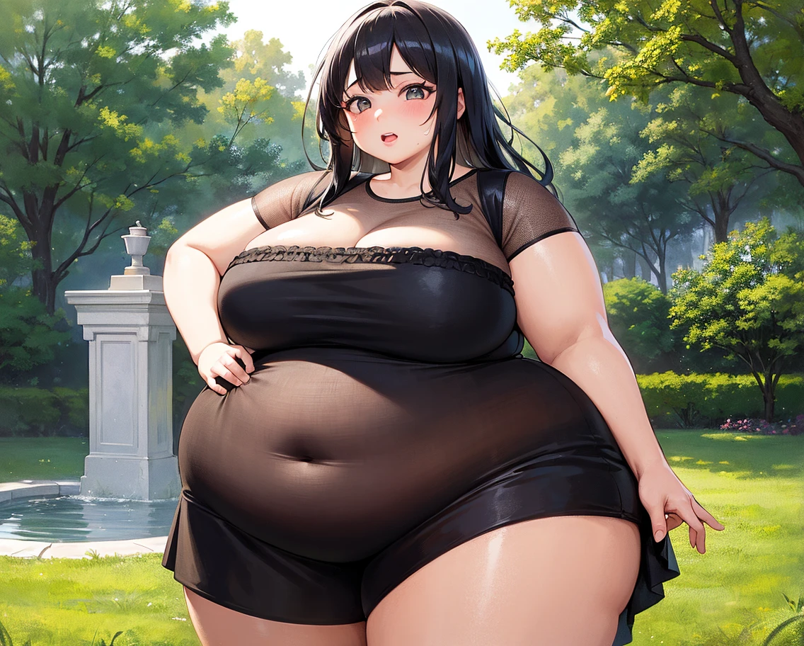 best quality, high rating, 8k, high resolution, beautiful face, gorgeous, masterpiece, ((flawless)), (((high rating))), (highly detailed face), masterpiece, full resolution, highly detailed skin texture, 8k, high resolution, beautiful face, 1woman, stuffed belly, chubby, c.cu(artist), blushyspicy(artist), wide eyes, embarrassed, surprised, shocked, large_breasts, wide_hips, big_butt, deep navel, burping, long hair, (huge chubby belly), soft belly, smooth belly, overweight, belly_grab, sitting, hyper boobs, tight clothes, grabbing belly, (hyper gigantic fatass), ripping dress, long dress, cute outfit, ripping_clothes, spring dress, flowery dreas, hyper giganthic hips, hyper gigantic thighs