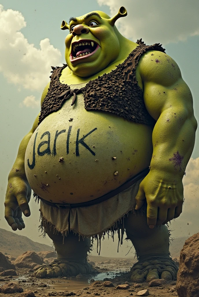 Shrek, dibujo, comic, detallado, cuerpo completo