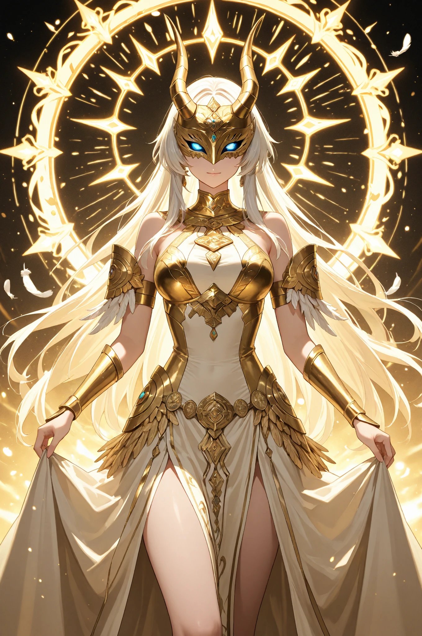 A masterpiece of exceptional quality,Beautiful woman in exquisite clothing, Majestic goddess,(Phoenix,Phoenix),Greek goddess,Fire Goddess,Star,Surrounded by floating rings,(magic energy), Galaxy Elements,heavenly atmosphere, Long blond hair, mystery