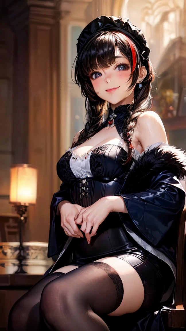 Highest quality,Highest Resolution,sexy,Short Bob,Very beautiful eyes,smile,Big Breasts,whole body,Glasses,Black Hair