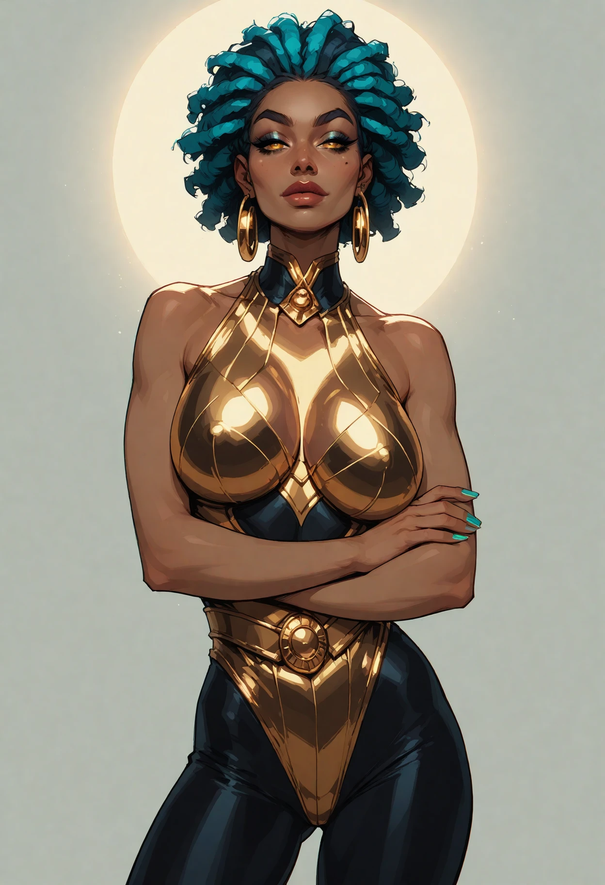 atmosfera oleosa sombria 4D style cat leona sexy picture of a grown-up magical girl sexy cute mature face hair afro red+ gold with some puled up into a false ponytail girl is a beautiful dark black theme with glitter and sparkles perfect redeye creating a glamorous and aesthetic effect. sharp focus emitting diodes smoke artillery sparks racks system unit motherboard by pascal blanche rutkowski repin artstation hyperrealism painting concept art of detailed