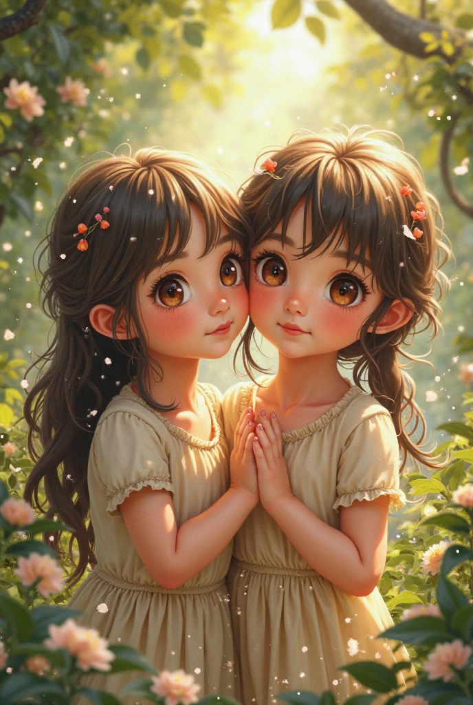 two girls with hibiscus in their hair