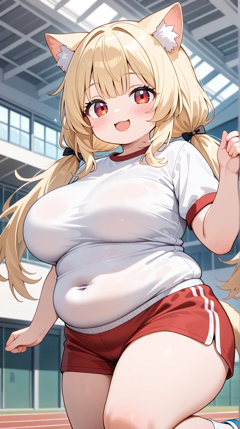 (masterpiece, best quality, highly detailed), 1girls, big belly, huge belly, art by kipteitei, round belly, chubby, curvy, belly grab, enormous belly, fat belly, thicc, bigger belly, really big belly, jiggly belly, glasses, (extra thight gym clothes), ((cum on belly)), smug face, sitting, ((full body)), long hair, ((dominant)), (giantess), Flandre scarlet