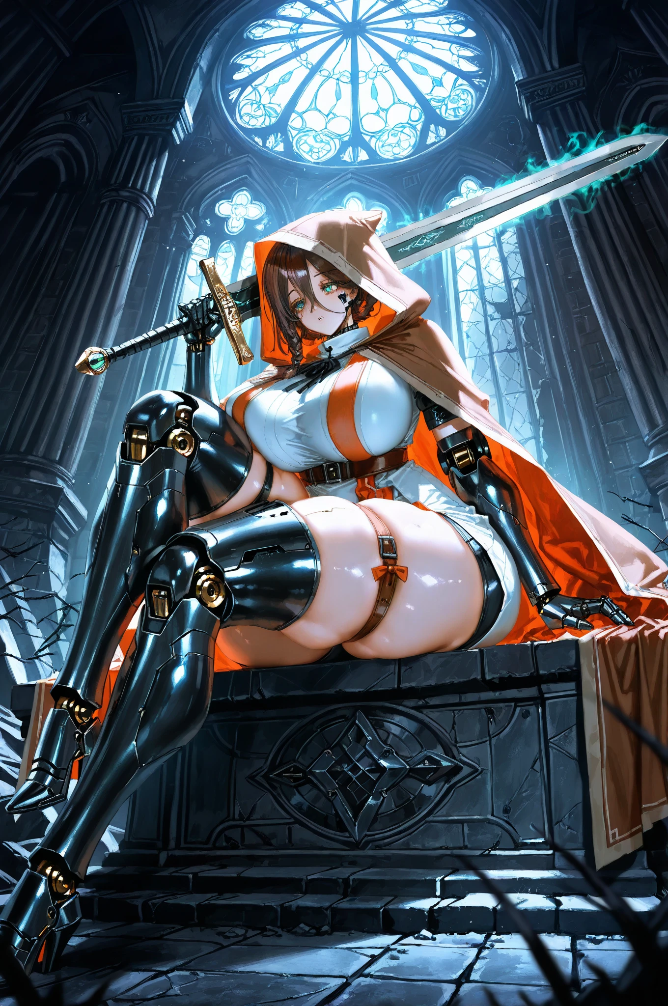 - [ ] ((beauty straddling iron rod)), tiptoe, ((wearing a tattered see-through costume of a superheroine)), (no panties, no bra)), wet crotch, wet thighs, wet thighs, beautiful girl, prominent slender abs: 1.4, (((protruding tips, prominent areola, clearly visible shape)), six-pack abs: 1.4, bust Botox, photo, clarity, unique 850 4, Koda850 k portrait camera, F1.6 lens, ultra-realistic textures, Spectacular light textures, Cinestil 800 fashion mechanic, (futuristic sci-fi combat fashion, elbow and knee cyberpad, web boots, cybergloves: 1.1), (perfectly tied with chains), restraint, slave, collar, contempt, ((tears flowing, crying painfully)), sweating, ((wide prison with sunlight)), dark fantasy, ceiling peeling, broken slabs, steel bars between cracks, realistic material details, extreme details, surreal materials, Broken walls, ((torn costumes))), damp, cloudy, (chains)), ((chain emphasis large)), ((chain digging into crotch)), ((hands tied behind back, invisible hands)), (no panties, no bras), broken clothing, broken golden shields and battle spears, over-the-knee boots with white knee pads, white combat gloves, combat shoulder armor, garbage dump, blood splattered on the face, blood splattered, realistic, (bruised, dirty, torn clothes, light clothes, Blood: 1.3), brown hair, long hair, torn cloak, torn pantyhose, long legs, ((iron pipe in the crotch)), metal shackles and shackles, ((chains hanging from the sky)), wet crotch clearly visible, swords and shields made of Swarovski under the feet, anatomy, (futuristic sci-fi combat fashion, web pads with cracked elbows and knees, torn web over-the-knee boots, torn net gloves: 1.1), --auto