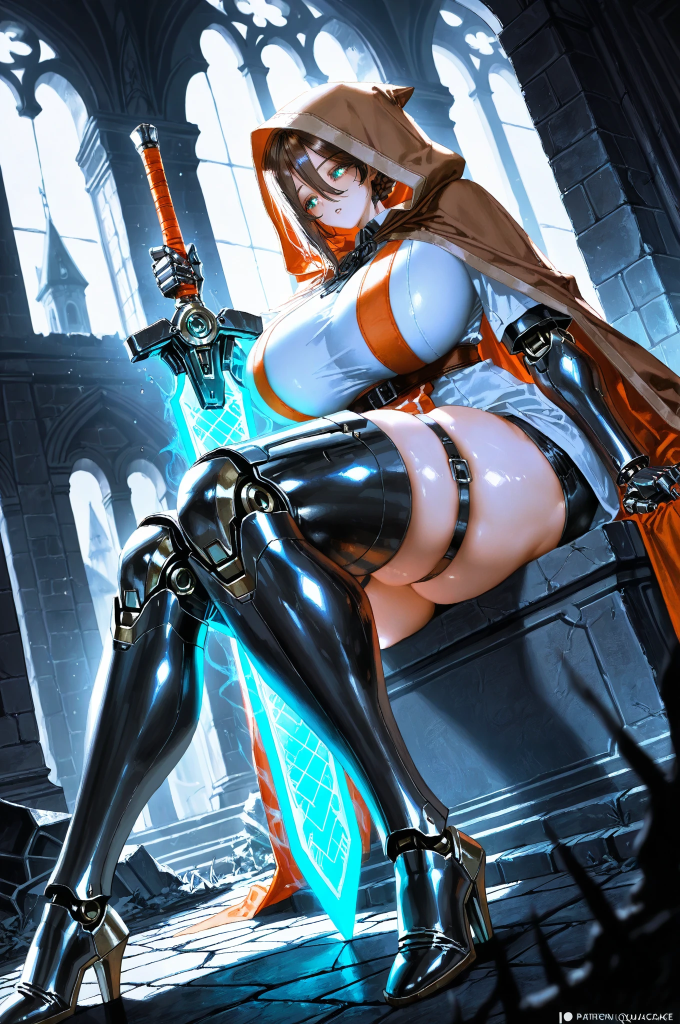 Shemale、Small penis、Futanari、Big Breasts、NSFW、Full Body Tights、、A lot of sperm