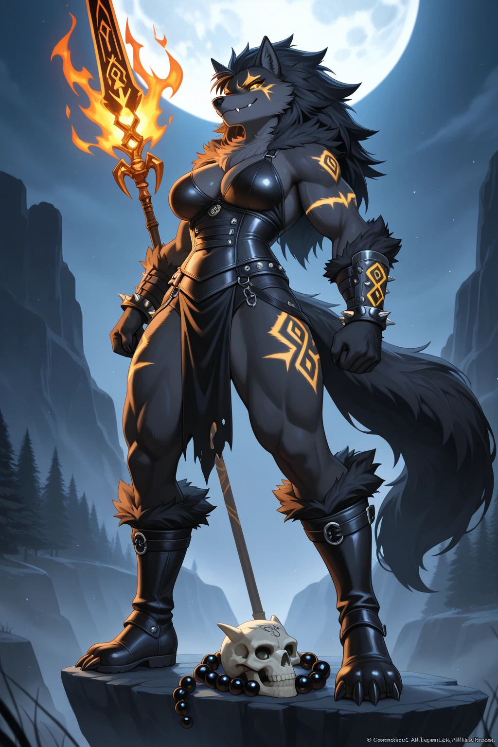 Masterpiece Best quality, the best definition to add aesthetic and lighting details, dark kitsune, Black girl jackal, teen girl, ,black body, japanese shrine landscape mt fujisan al fondo add_detail, golden tattoo body, sensual eyes, yellow pupil, glowing eyes, tiene una cola peluda desde la base del coccis add_detail, mira sobre de su ombro, samuray fullbody armor fullbody, patas con garras, katana en mano, angry werewolf