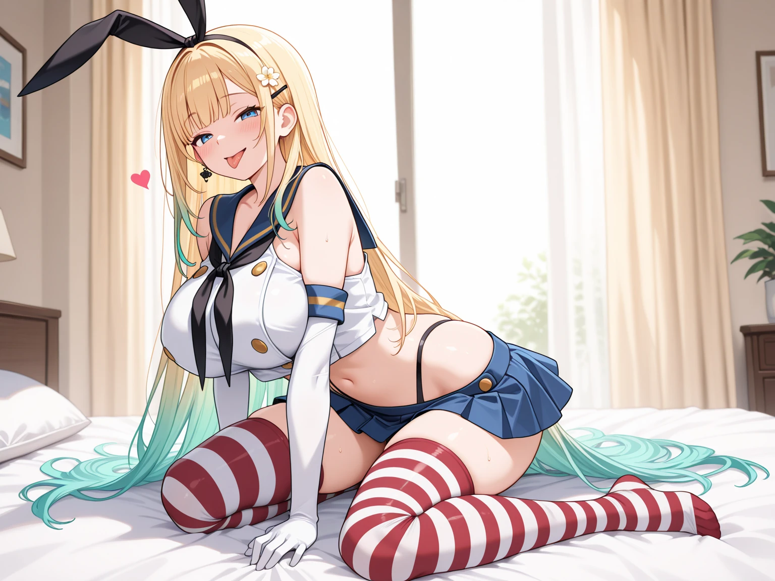 NSFW,((1man with 1woman,Having sex)),Riding on top of a naked man,Bare breasts,One Girl,a blond,lillie,Ganbari Lilie,pokemon,White hat,White dress,Blue collar,verd s eyes,Smile with open mouth,blushed face,Top image quality,Masterpiece,Best Quality