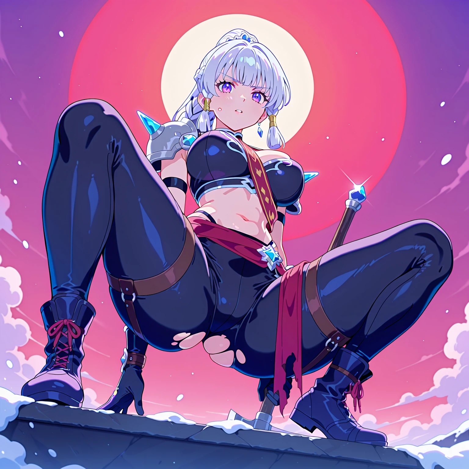 (Highest quality,4K,High resolution,masterpiece:1.2), (Ultra-detailed), (Slender beauty)(Age 27)(Holding a sword:1.3) (Dynamic Art), (looking at the camera) (Dragon Ball Z setting), (The whole body is visible)(Vision:1.8), (Realist,photoRealist,photo-Realist:1.37), (High resolution,High resolution), (Portraiture), (Vibrant colors), (Long legs), (A noticeably elongated face), (Wide range) (Hermosos Fine grain), (Beautifully detailed lips), (Highly detailed eyes and face), , Bright eyes Dynamic angles and postures, Sweatびっしょり, Sweat, (Long eyelashes), (Sharp focus), (Physically Based Rendering), (8 heads,Beautiful female warrior), (Mature Woman) (Leg spread), (intense), (expression of intense desire), (Motion Blur), (elegant), (Slim figure), (Inspired by anime), (Bright light), (Cinema Lighting), (Contrasting colors), (Mysterious atmosphere), (Action-packed scenes), (Unique Look), (impressive), (), (Exciting), (Expressive), (Interesting atmosphere), (monster:1.4) ((Highest quality)),((Very detailed)),masterpiece,Absurd,Detailed face,Beautiful Face,(Fine grain, Deep Eyes),((Dynamic pose)), (((Long white hair,Adult beauty,Inspired by Akira Toriyama))),Iron Bikini Armor,grassland,monsterと戦闘中Distant view Vision
Wide shot 広角
Long shot