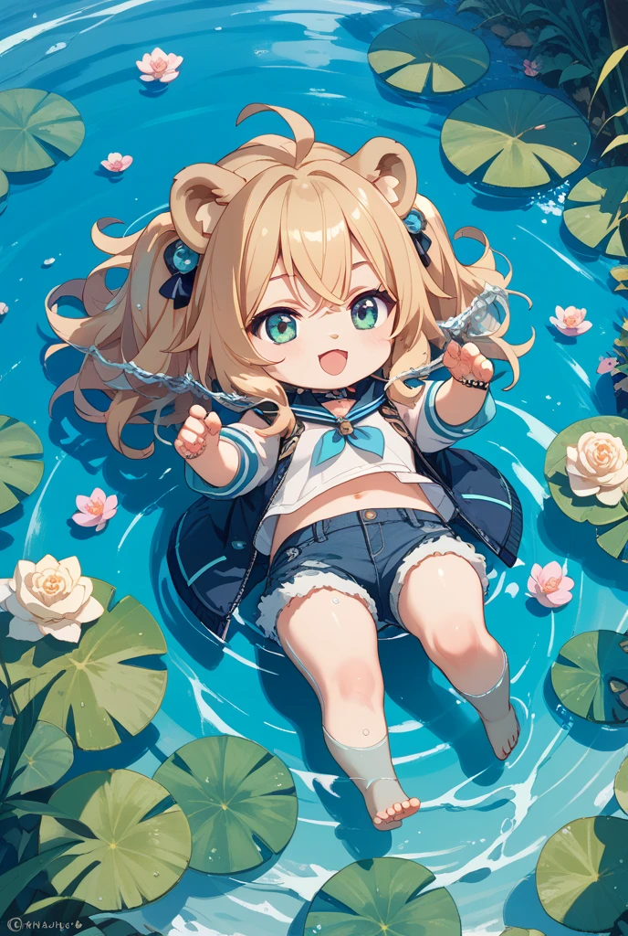 girl, dark blue swimsuit, blonde, blue eyes, Hyper Realistic, masterpiece