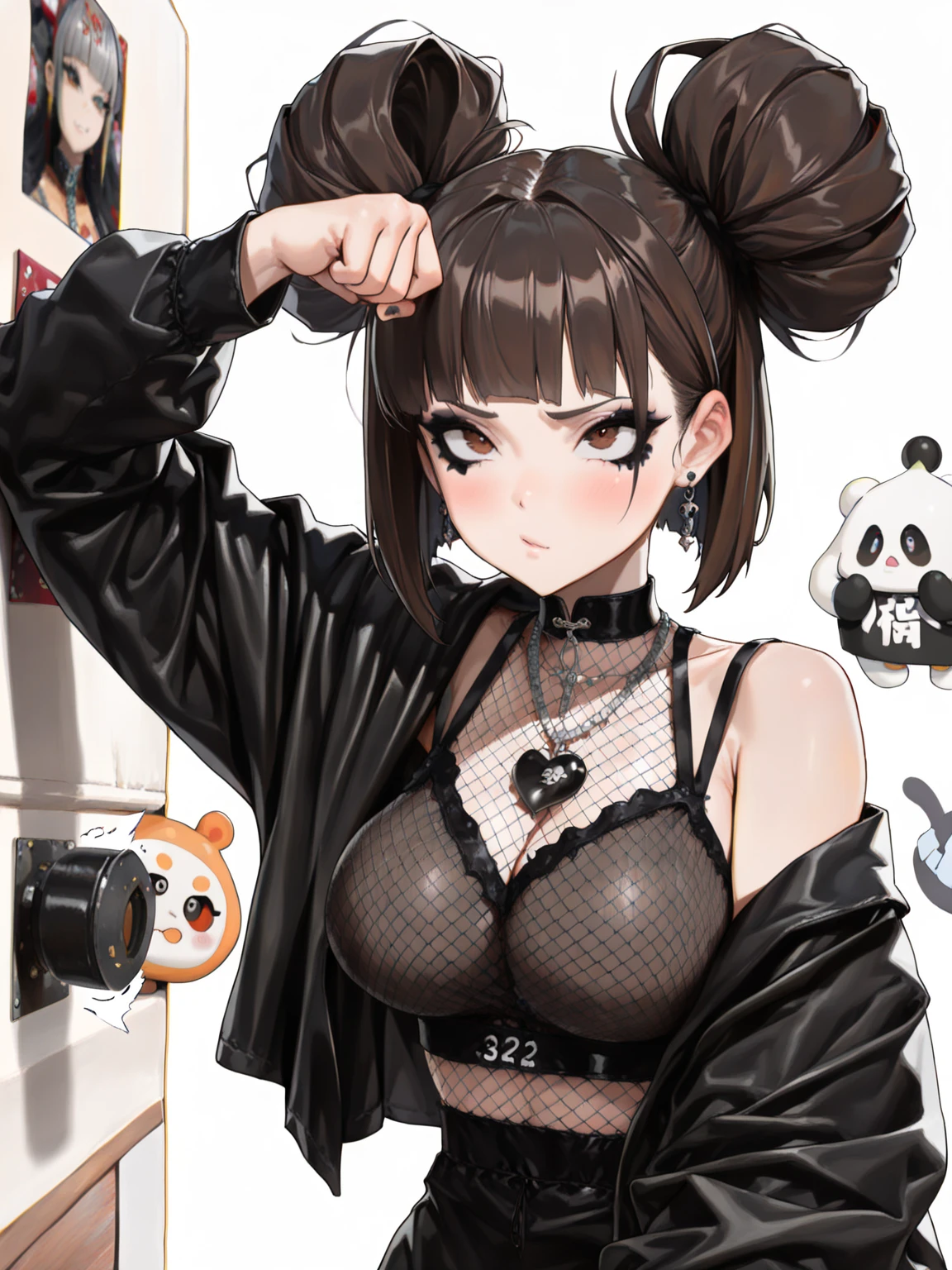 <lora:PepperWorld:1.0> PepperWorld 1woman is a sexy model, (brunette:1.3) (t-shirt and skirt:1.3)