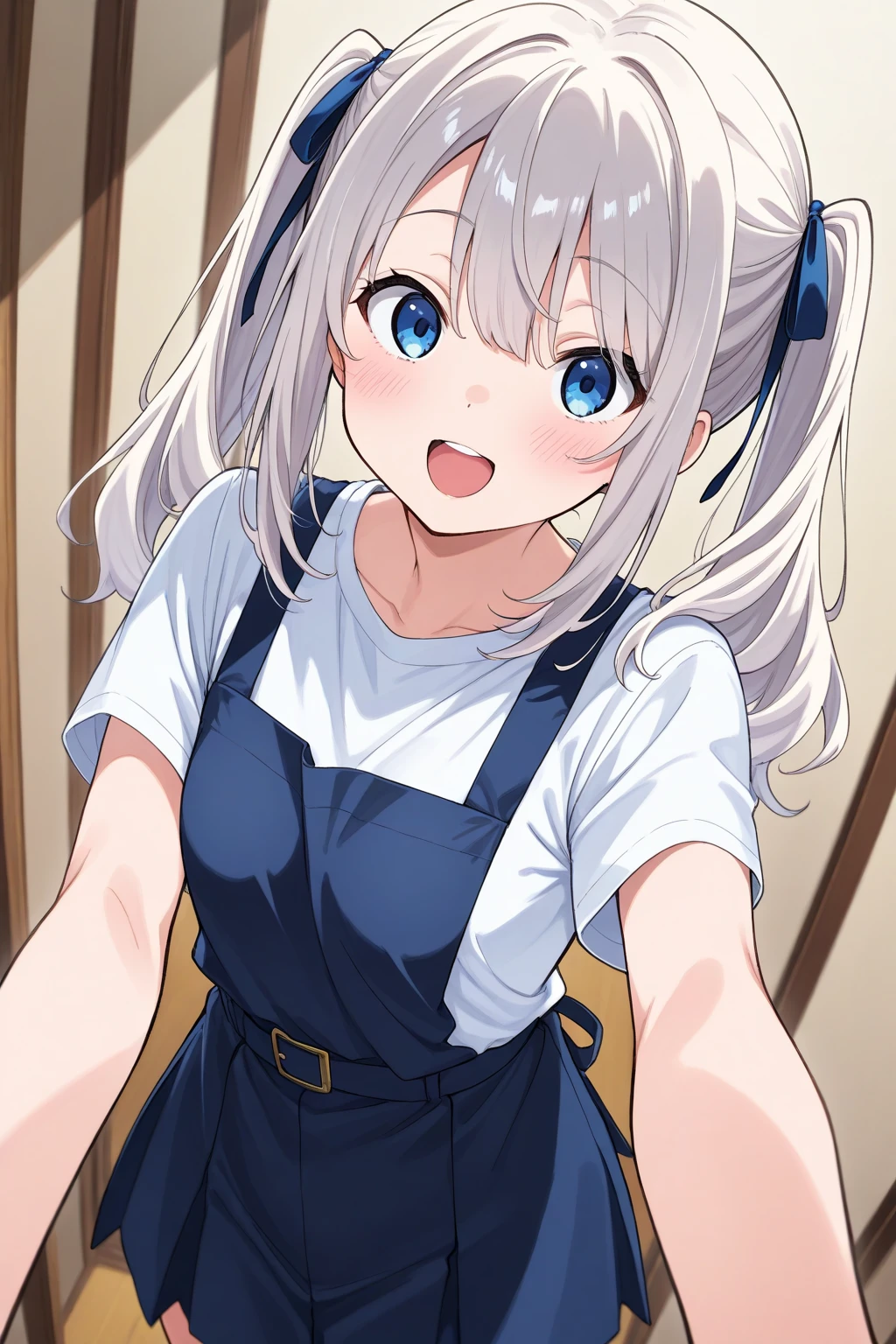 Highest quality,masterpiece,masterpiece portrait,Upper Body,　Blonde、Blue Eyes、Pink lips、uniform、White Shirt、Black ribbon at chest、cartoonist、(((Slightly )))、Wear a red beret、tilt your head and smile、Anime Style、Beauty、Her background is monochrome black、(((Looking at the camera facing the front)))、Looking up,oil