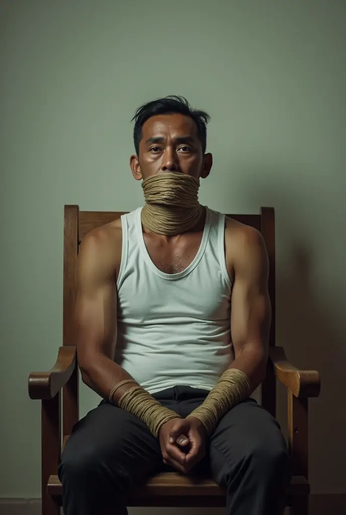 There is a handsome young Malay university student from Malaysia named Naim hands,legs with black socks tied with ropes to the chair and eyes covered with cloth . He got kidnapped
The kiddnaper remove Naim shoes and pintch his nose as Naim sock smell very bad
as the kidnapper tickle his socked feet Naim laugh badly