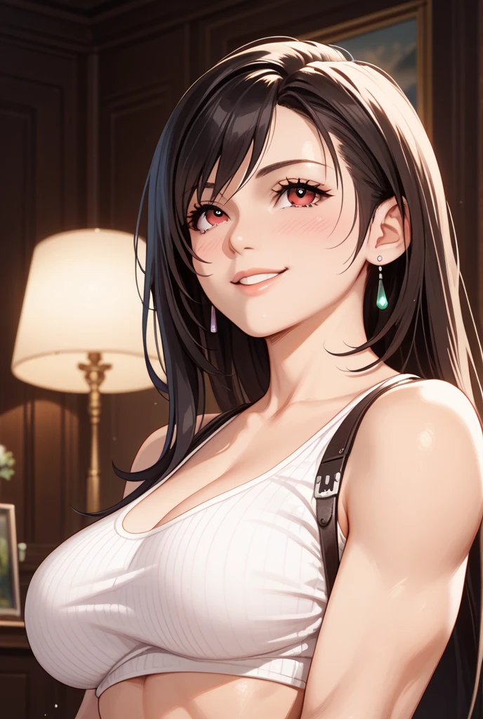 arafed image of a sexy couple posing together in a window, seductive tifa lockhart portrait, tifa, tifa lockhart, tifa lockheart, tifa lockhart portrait, glamorous tifa lockheart, portrait of tifa lockhart, tifa lockhart with Black hair, range murata and artgerm, 8k high quality detailed art