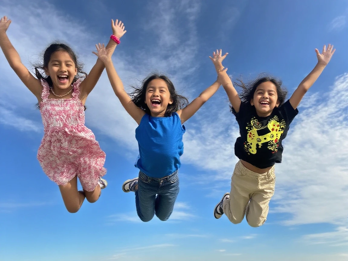 Cartoon of having fun children