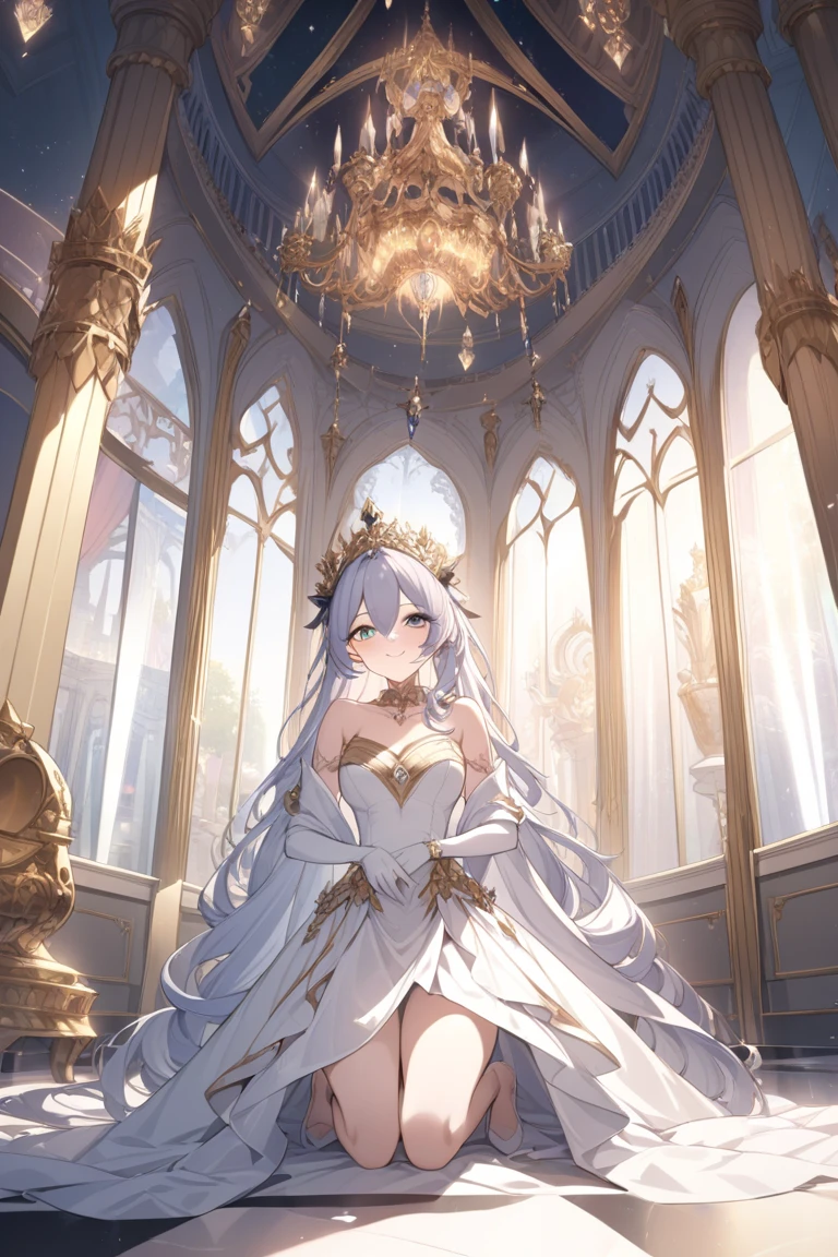 1 woman、Radiant hair、fluffy and soft hair、Sparkling eyes、爆乳、Too large breasts、Seductive breasts、Sheer underwear、Tiara of the Goddess、goddess god々Feeling、lace cape、a choker、Castle Room、Long Lace Bale、Ruffles and ribbons、A smile、The upper part of the body、 A glowing wand made of crystal.、wingspan、A benevolent look、Eternal brilliance、Too large breasts、爆乳、puffy chest、Cinderella's Castle、Navel Ejection、I can see my nipples、Lolita clothes