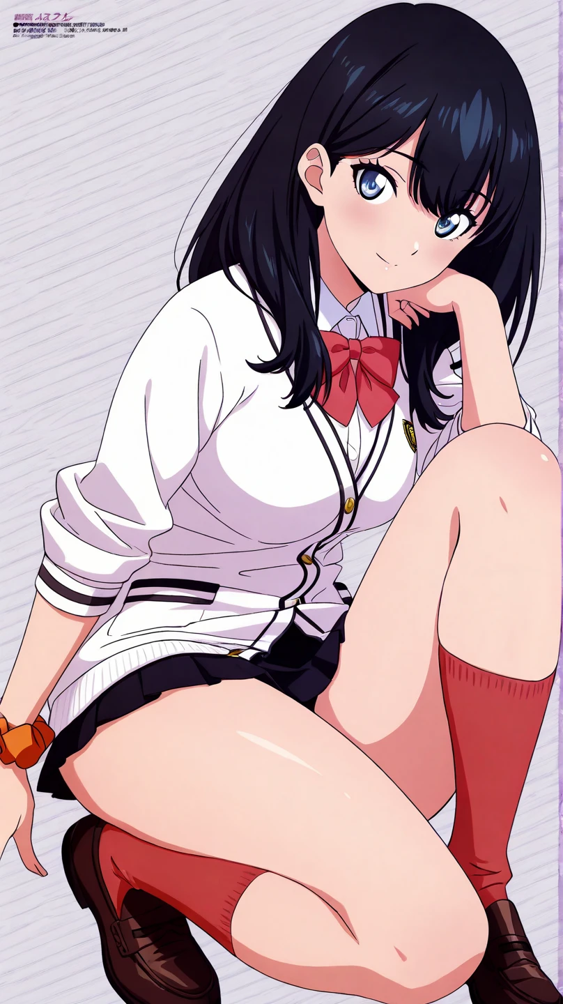 <lora:lcm-animaginexl-3_1:1> masterpiece, best quality, very aesthetic, absurdres,1girls,
white  serafuku,,lying ,, crossed arms, crossed legs, 
random hair , 
<lora:MIZUKI_PONYXL:1>,