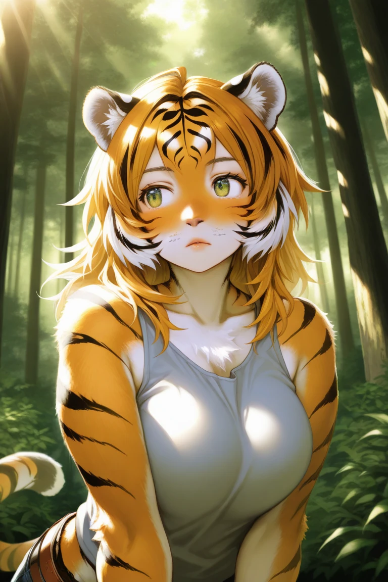 Tiger Girl,Background Jungle