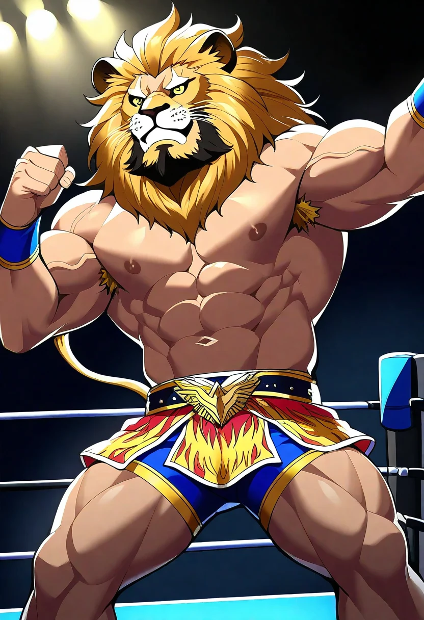 furry,furry art,Only one male,(Golden cow),Golden clothes,(((Wrestling Clothes))),Summon thunderbolts,(((Golden lightning chain on hand))),(City blocks),(Cold expression),(Cold eyes),一对Golden cow角,Strong body,Blue eyes,(Best picture quality),(Lots of details),(masterpiece)