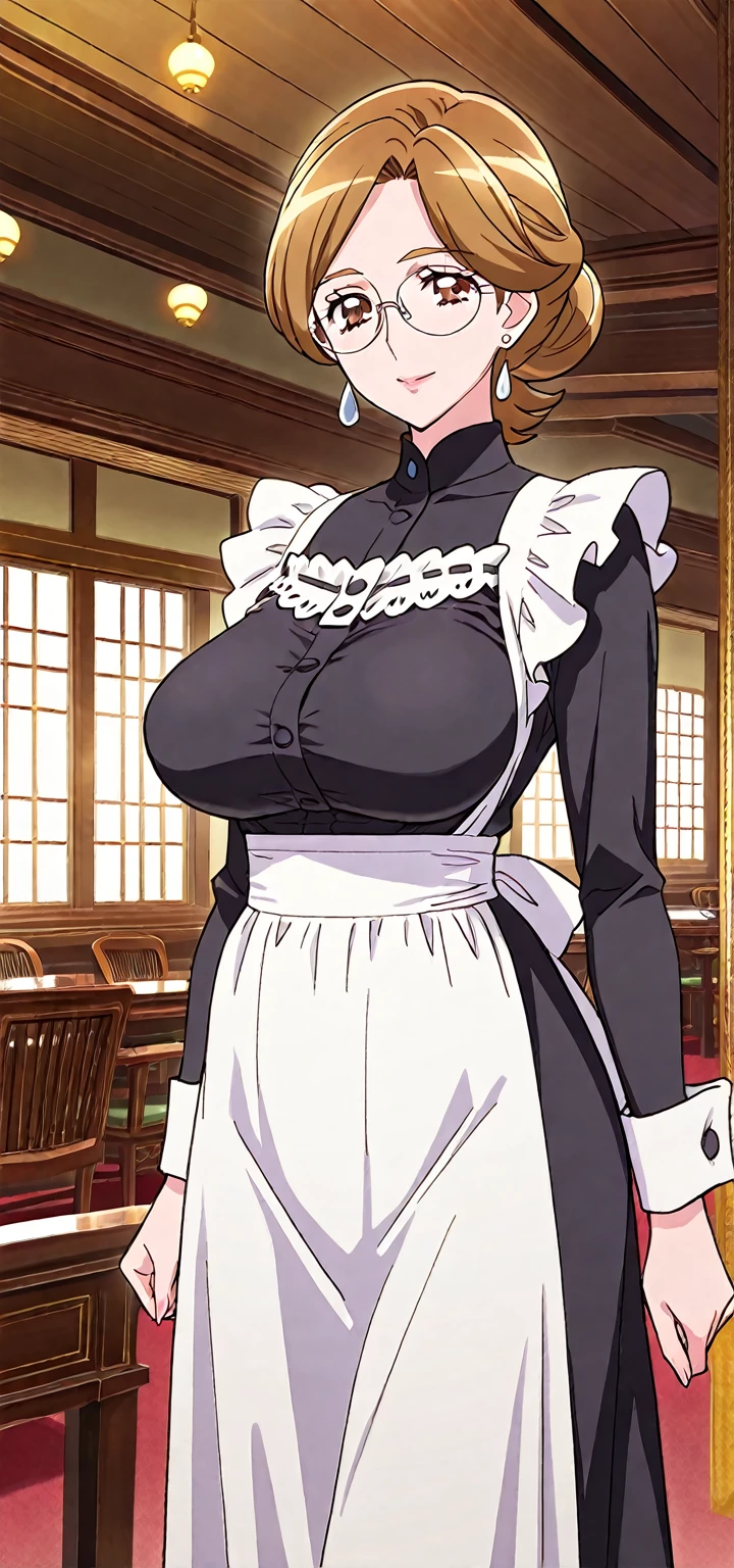(night:1.7), Japan, Tokyo, City View, in front of a window,
Standing under the gaze,
(leg_black的_Pantyhose)、maid_apron、maid_Hydreside_long_skirt、long_White_Gloves、
blond, Short hair details, Hair Bun,
1个Giant Breast Girl,30 years old,Mature female,(Mature female , 大breast,下垂的breast、Cleavage, cleveage、大leg粗壮, Wide hips, Curvy beauty, Perfect body,)fair手指,fair長leg,black,fair身體,fair nose,fair角色設計,Perfect eyes,s the perfect Face,
Looking at the audience,in the center of the picture,
National Foundation,official art,the Extremely Detailed CG Unity 8k Wallpapers,Perfect lighting,extremely colorful,bright_front_Face_light,
(masterpiece:1.0),(the best_quality:1.0), 超high resolution,4K,Super detailed,
photography, 8k, HDR, high resolution, Huang Li:1.2, Kodak Portrait 400, Film Grain, Background blur, Bokeh:1.2, lens flare, (Energetic_color:1.2)
(big breasts fair,Large target_breast:1.4), (fair_Face:1.5),(narrow_waist),