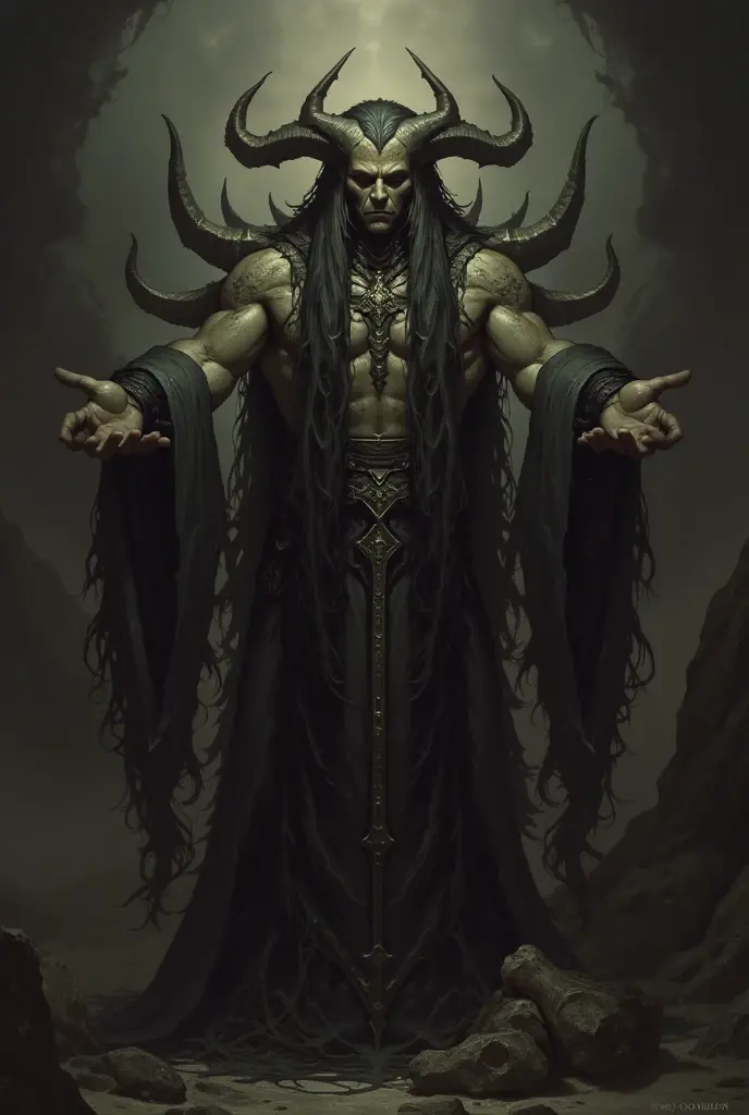 colossal monstrosity, with a serpentine body that stretched for meters. Their black scales glowed with a venomous sheen, and their multiple heads were adorned with fangs sharp as blades. This creature's every move was meandering and full of an ancestral malevolence. His deep roar reverberated through the ruins of Egypt, echoing like an omen