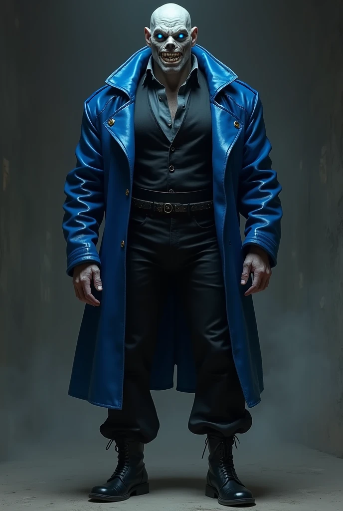 Generates a digital representation of the actor Joe Manganiello characterized as the character from One Piece, Sir Crocodile. Be sure to include Sir Crocodile's signature outfit, like his white shirt and his squared orange shawl and his back hairdo., as well as his characteristic scar on his face. Make the image reflect Sir Crocodile's ruthless and self-assured attitude in the series